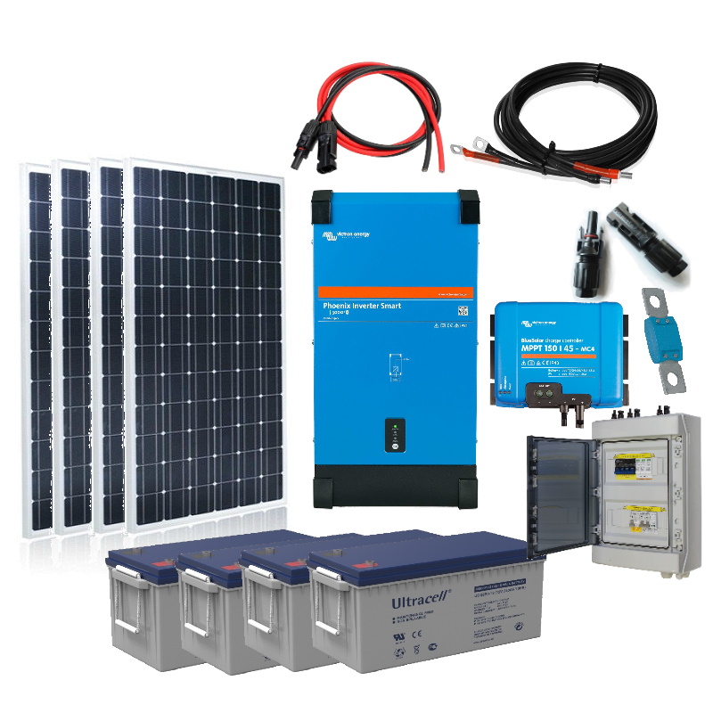 Kit solaire 1000W autonome 1200VA/24V 230V - stockage 3900Wh - Victron  Energy AP5-Pack 1384-defaultCombination