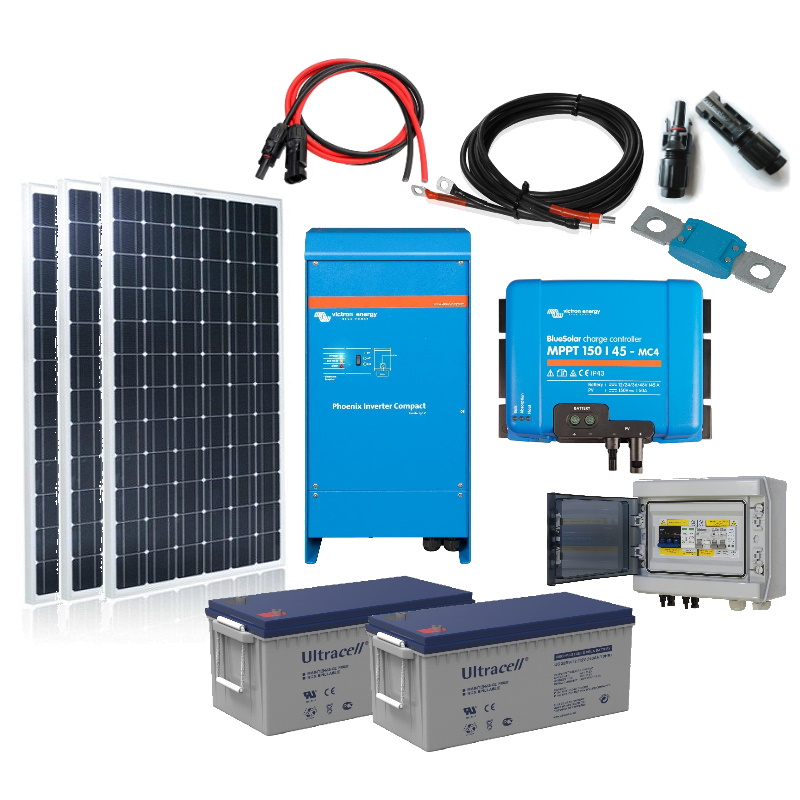 Kit solaire hybride : panneau photovoltaïque + goupe électogène *  SOLARIS-STORE